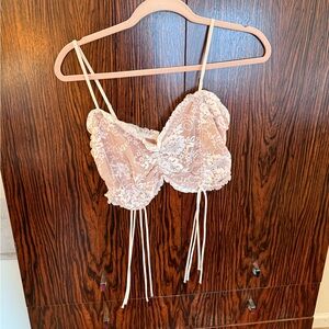Lace crop top with bows
